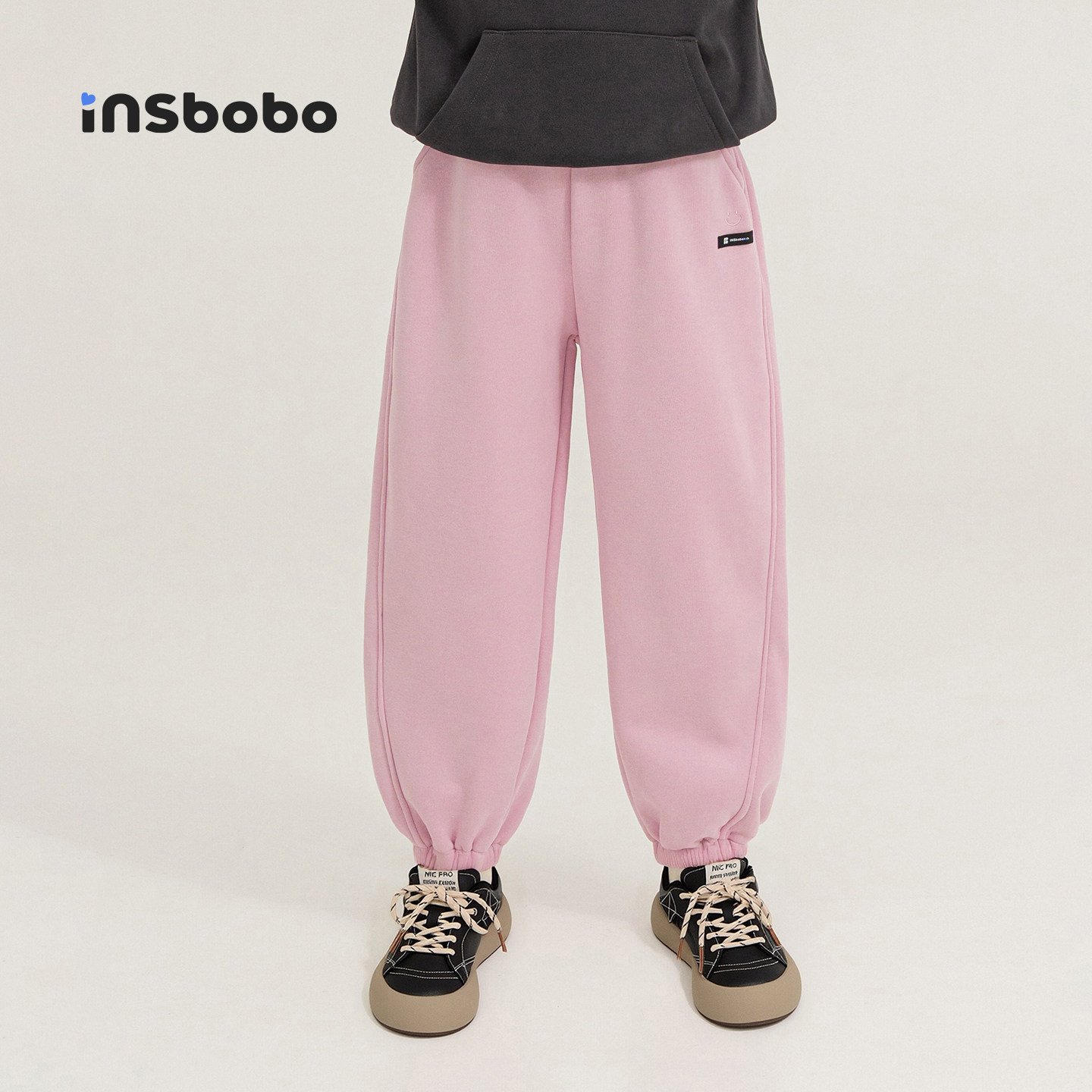 INSbobo儿童裤子绣花束脚卫裤