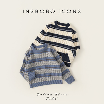 INSbobo儿童毛衣休闲撞色毛衣