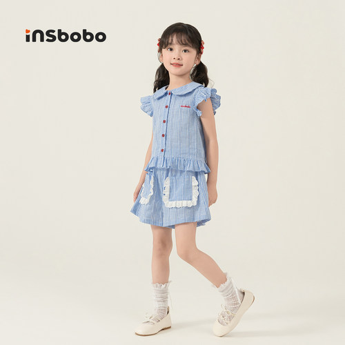 INSbobo儿童套装衬衫短裤套装