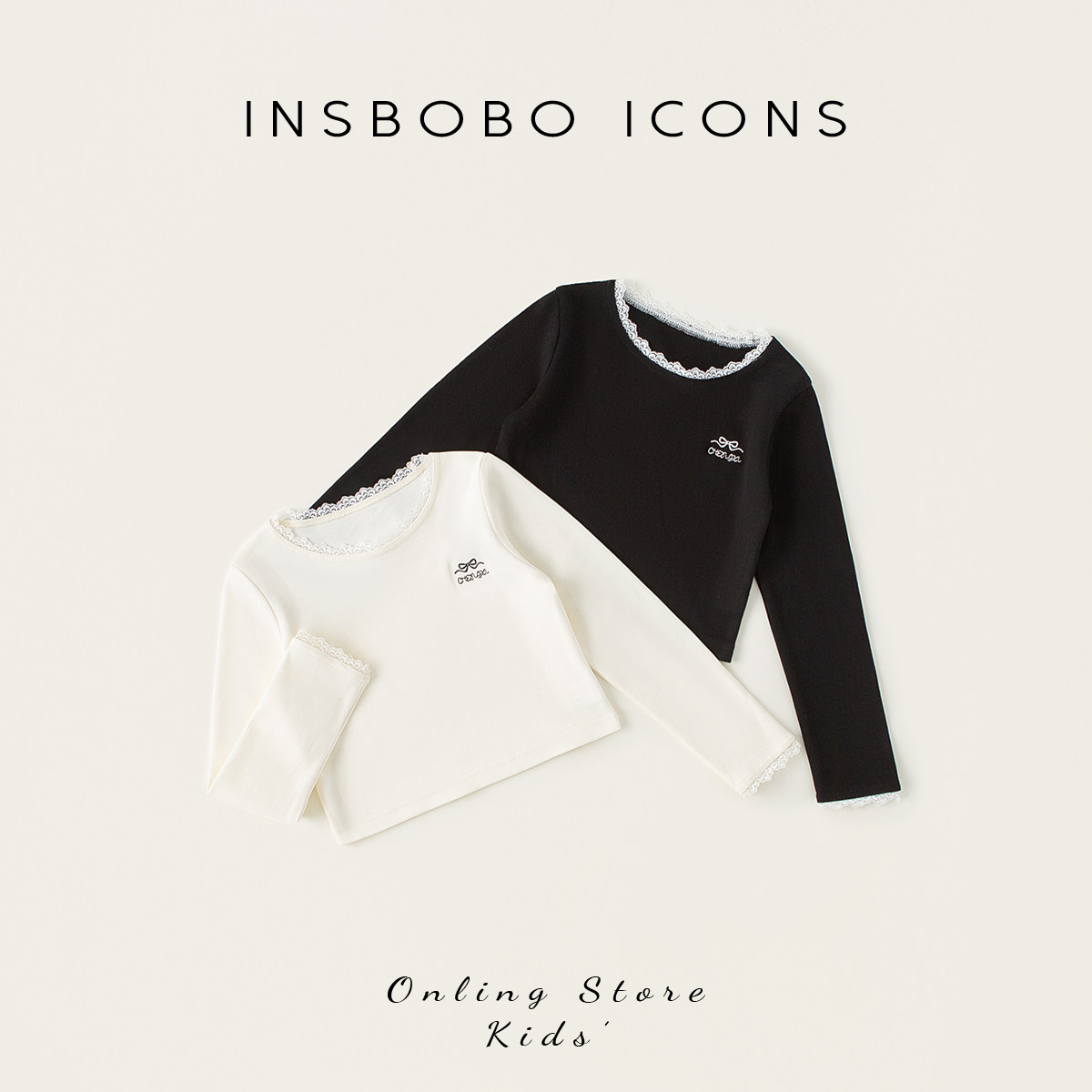 INSbobo儿童T恤休闲蝴蝶结T恤
