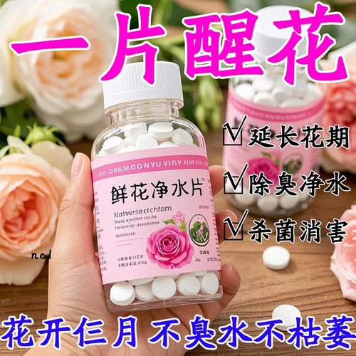 家庭养花净水片少量绿植鲜花净水保鲜增氧更实用长效植物形净水片
