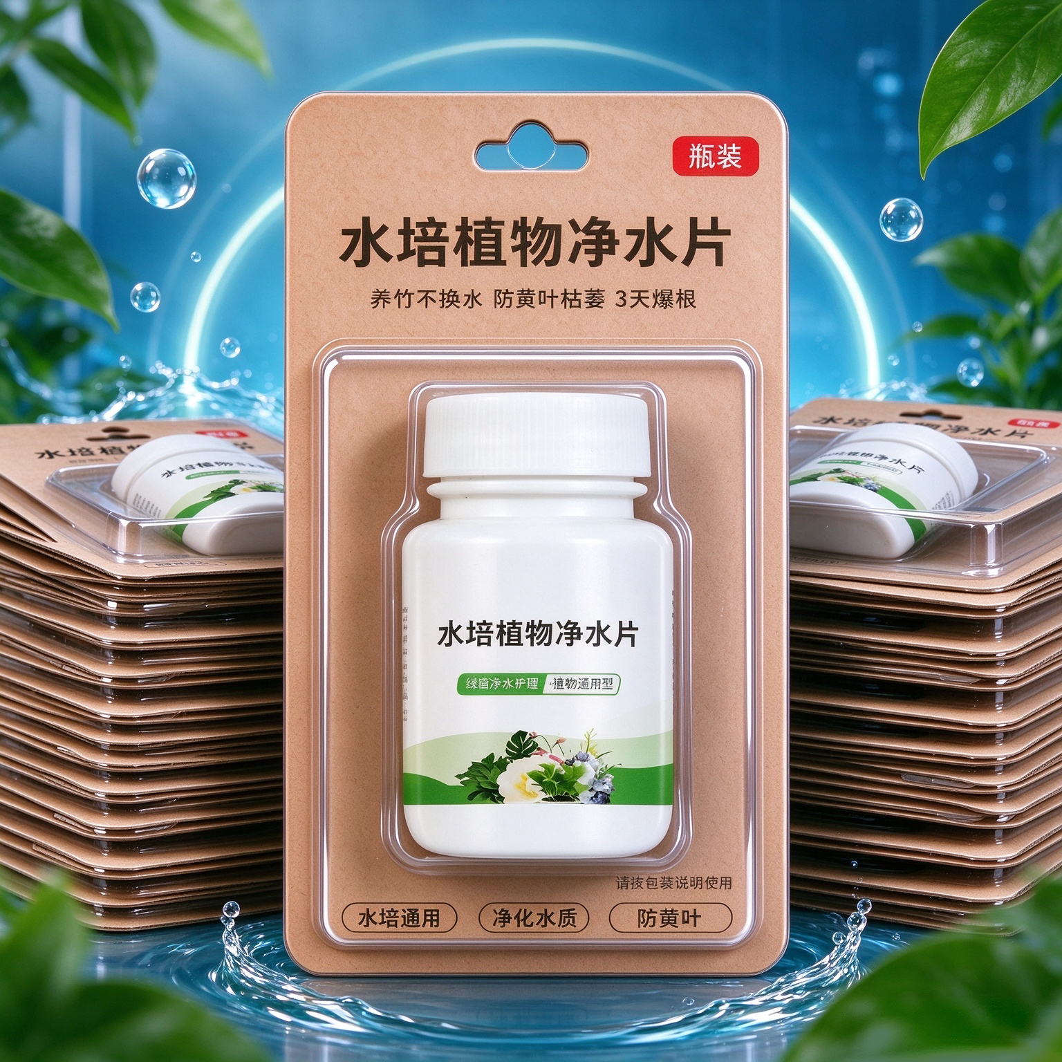 净水免换水培植物通用鲜花保鲜净水片水培水生植物专用片净水保鲜