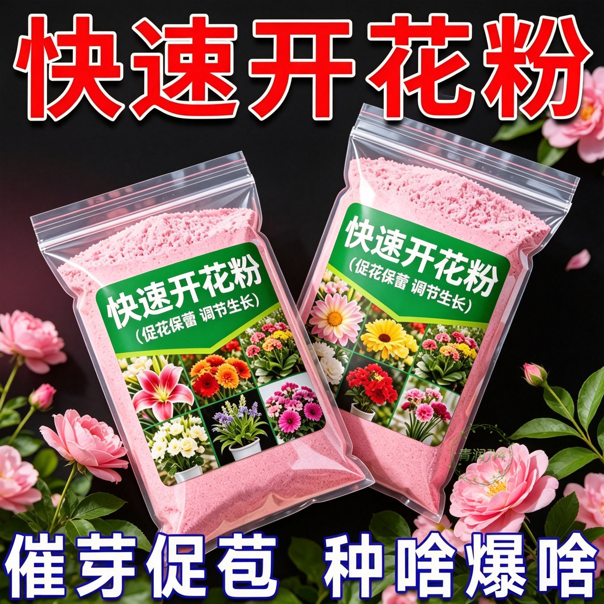 快速开花粉通用型家庭花园玫瑰月季花茶花水溶肥料爆花盆栽三角梅