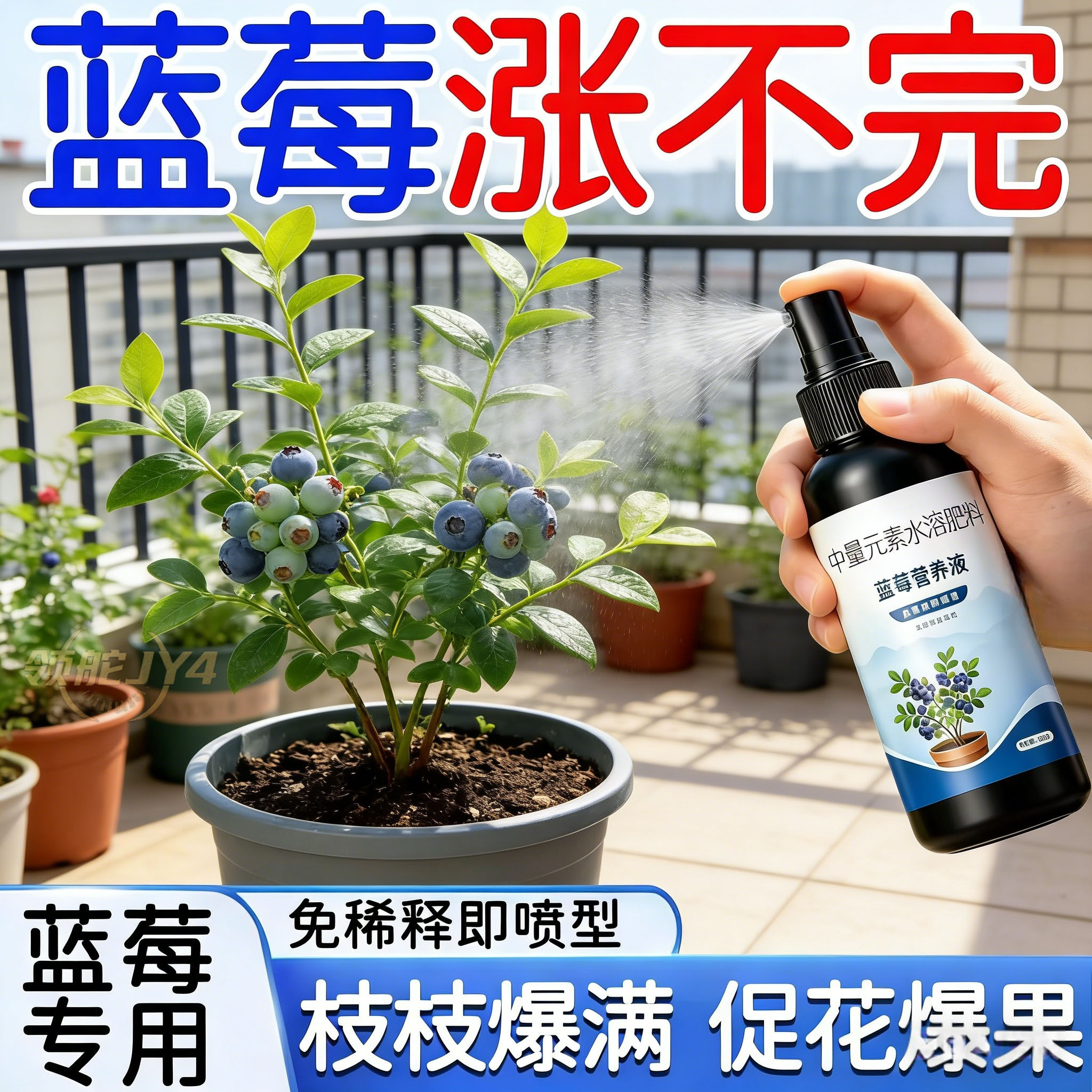 蓝莓营养液调酸专用肥预防黄叶缺铁失绿盆栽蓝莓喜酸土壤专用正品