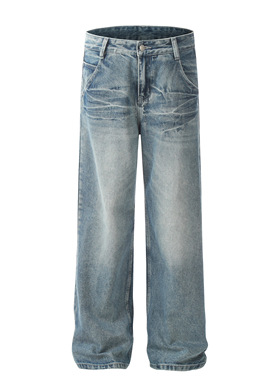 DECEYE澳洲简约复古设计感直筒牛仔裤男宽松痞帅炸街裤子情侣潮