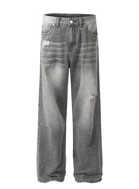 DECEYE 澳洲vibe水洗牛仔裤男女简约破洞解构做旧vintage裤子ins