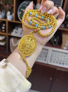 尊金包银项链凤凰于飞吊坠