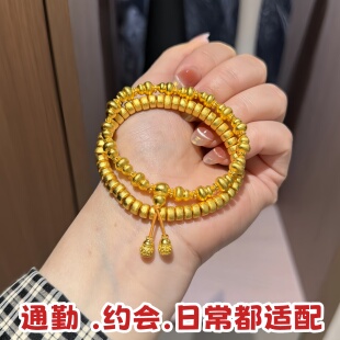 盛尊金包银手链传承系列新款拉丝猫眼葫芦直切药片珠手串金店同款