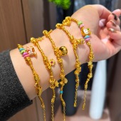 金包银木马盘缠手链diy多元 素金挂坠可调节小众设计本命年送礼物