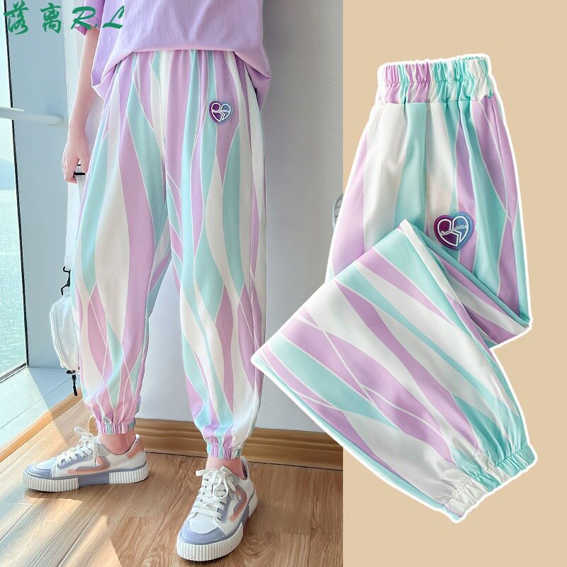 女童夏季防蚊裤薄款冰丝运动裤