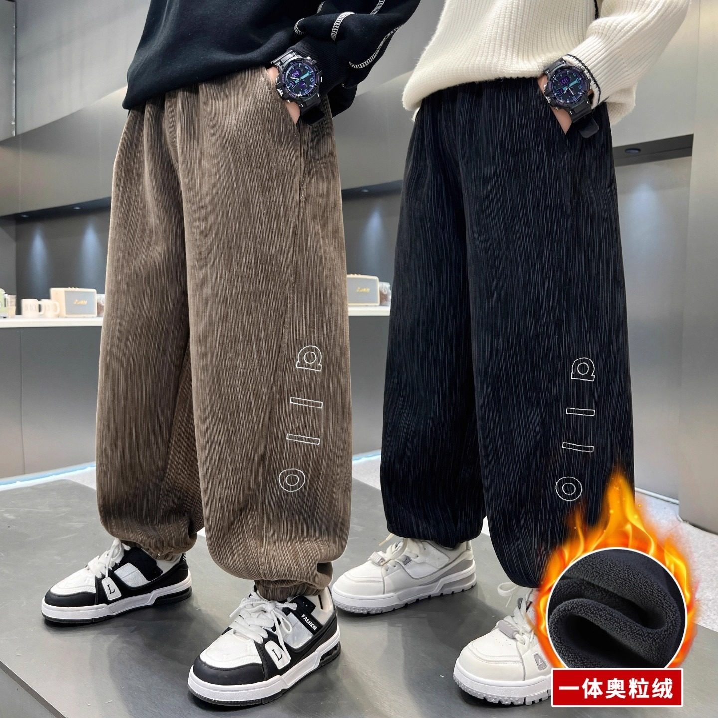 男童裤子秋冬装加绒中大童儿童加厚休闲裤冬季一体绒保暖灯芯绒裤,童装/婴儿装/亲子装,裤子,淘宝优惠券,粉丝福利购,淘宝优惠卷