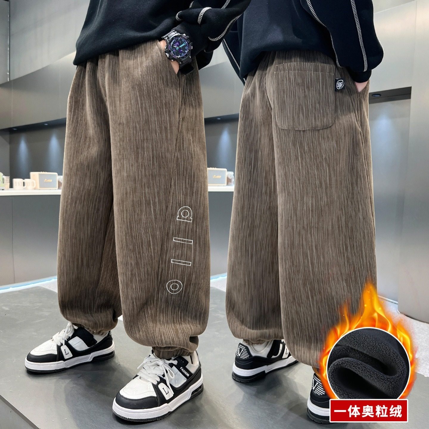 男童裤子秋冬装加绒中大童儿童加厚休闲裤冬季一体绒保暖灯芯绒裤,童装/婴儿装/亲子装,裤子,淘宝优惠券,粉丝福利购,淘宝优惠卷