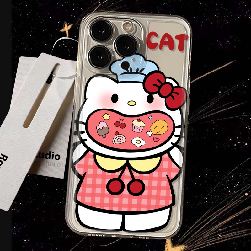 贪吃KT猫太空壳情侣适用苹果16pro手机壳可爱大脸小狗适用苹果16promax手机壳女款简约ins卡通高级感适用红米