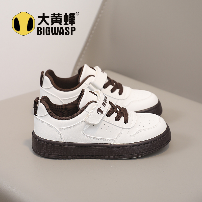 大黄蜂秋季儿童休闲防滑小白鞋