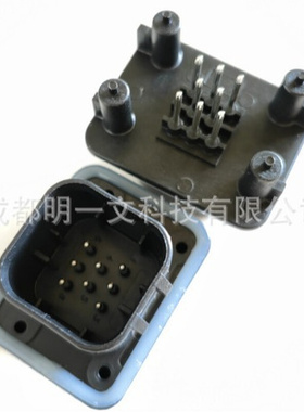 现货776276-1针座TE泰科4mm间距8孔3行防水8A镀锡垂直焊接全新