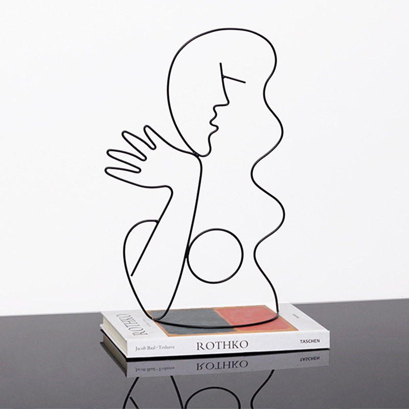 现代简约欧式抽象艺术铁艺手工人像摆件样板房售楼处软装饰品摆设,电子元器件市场,电线扎带/束线带,淘宝优惠券,粉丝福利购,淘宝优惠卷