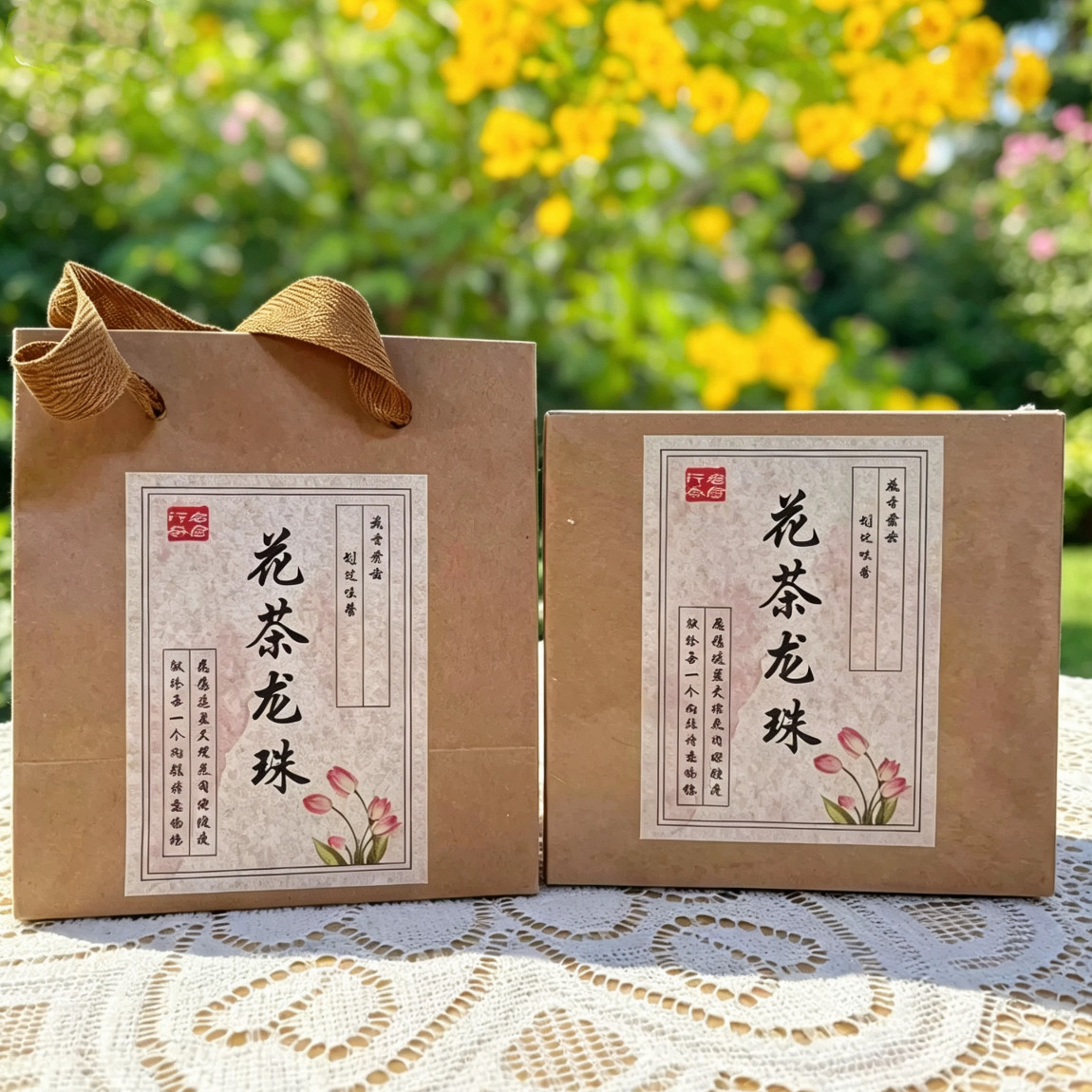 纯花龙珠9枚云南大理特产会开花茶组合混合装玫瑰茉莉伴手礼礼盒