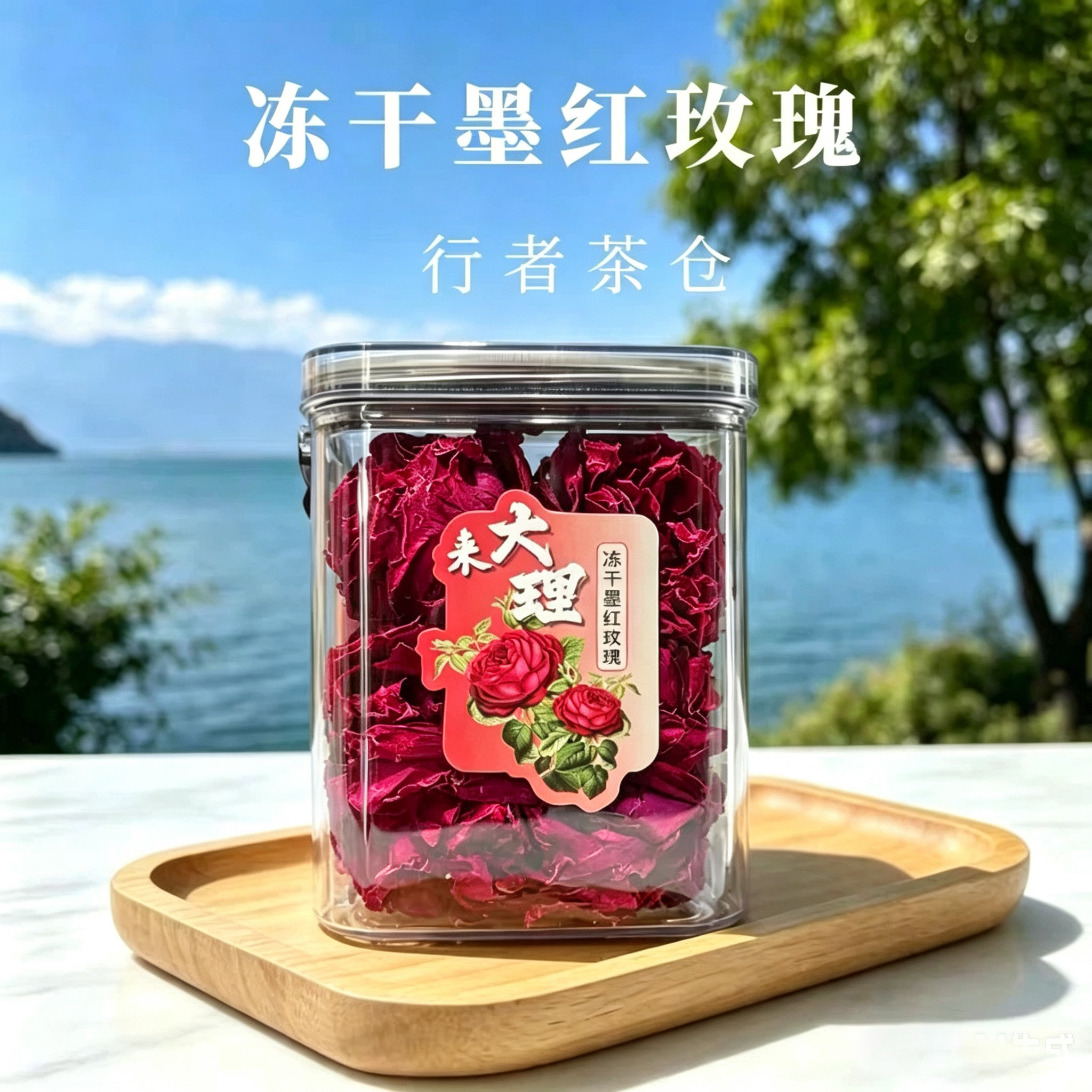 墨红玫瑰云南花茶冻干大朵正品罐装礼盒泡水特产玫瑰云南特产无硫