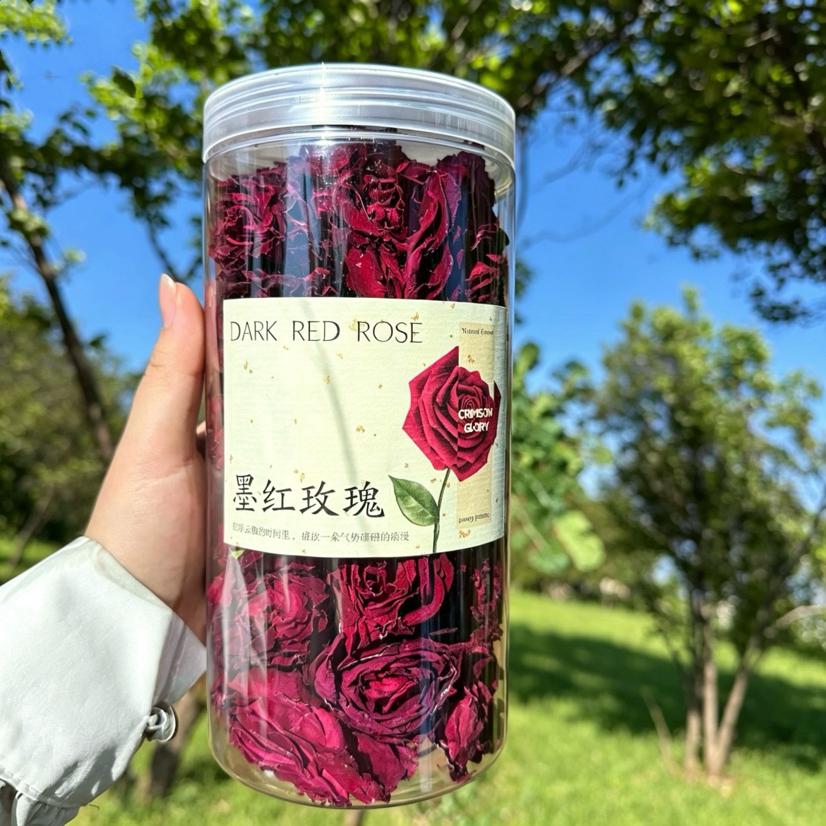 云南冻干墨红玫瑰30g大罐玫瑰花精选大朵冻干新花玫瑰花冠茶无硫