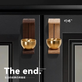 家用多巴胺门铃木质风铃吸门式入户进门提醒挂件门铃铛门撞铃挂饰