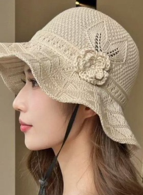 可折叠防晒渔夫帽女夏季宽檐