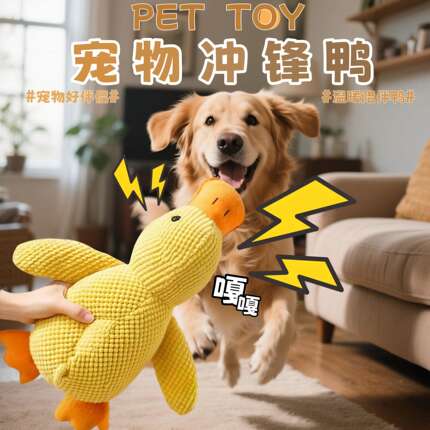 狗耐咬玩具自嗨解闷互动神器发声毛绒小黄鸭陪睡玩偶耐磨泰迪柯基