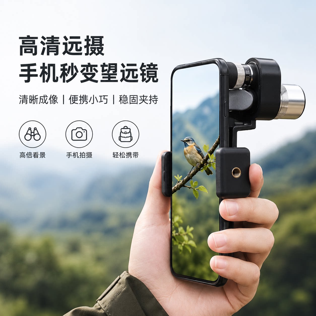 拐角迷你高清高倍单筒望远镜