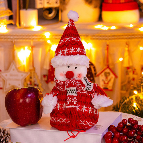 圣诞节装饰用品针织苹果袋