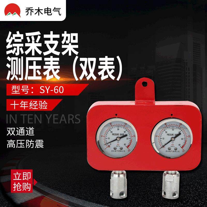 支架压力表矿用综采支架测压力表BZY-60-2一架两表测压双表60Mpa