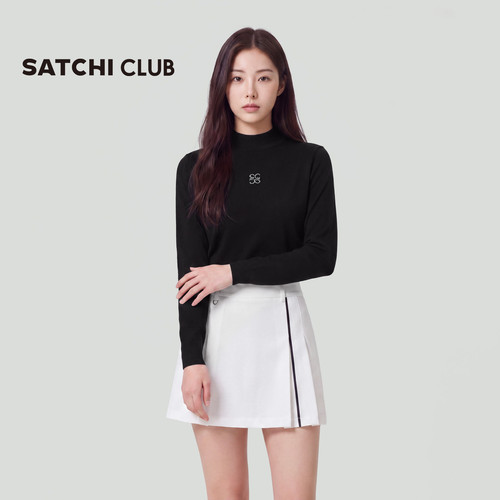 SATCHI CLUB沙驰精英运动长袖T恤女士弹力内搭羊毛混纺百搭毛衫