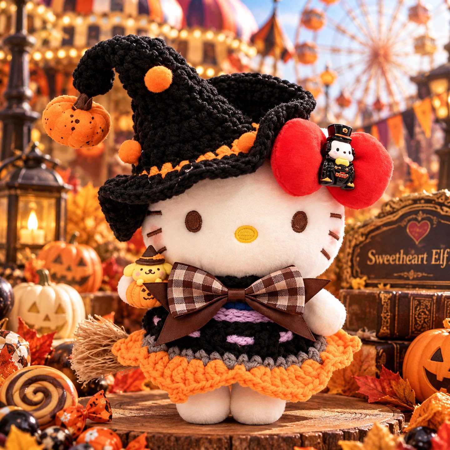 万圣节HelloKitty毛绒包挂件卡通公仔挂饰节日礼物潮玩车载装饰