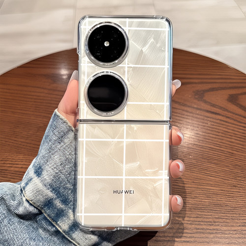 适用华为pocket2手机壳p50pockets透明折叠防摔女生novaflip可爱士vivo xflip硬式外壳OPPO Find N3 Flip n2