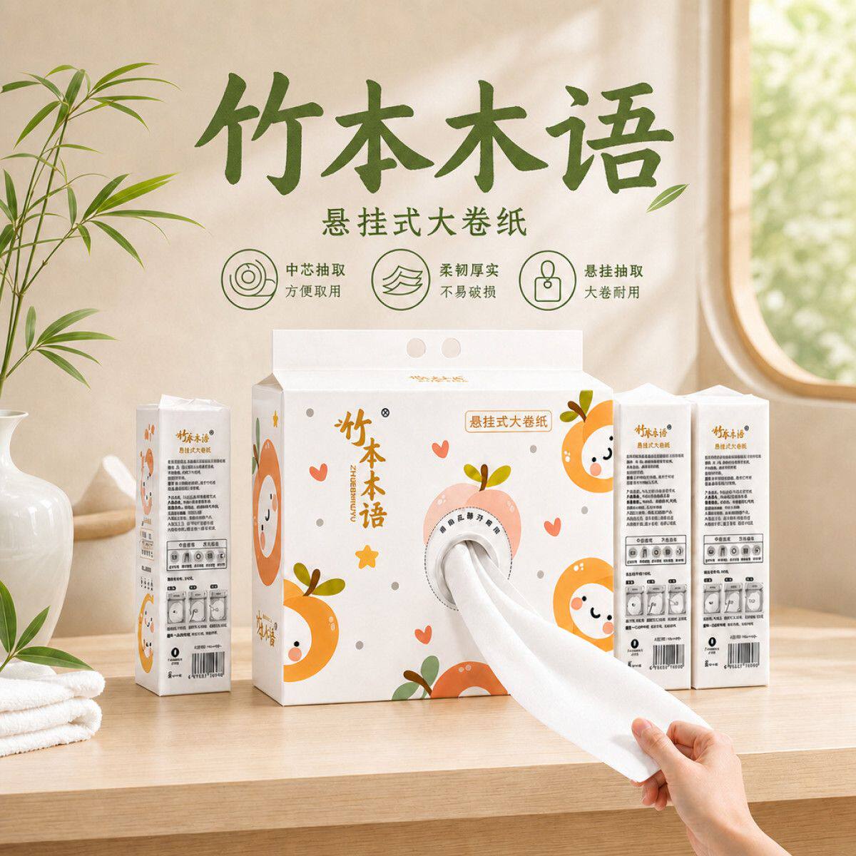 悬挂式大大卷卫生纸大盘纸厕纸实惠装家用整箱纸巾酒店房间卷筒纸