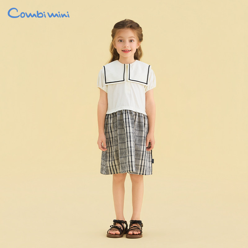 康贝Combi mini2026夏季新款婴幼童针织女童短袖连衣裙