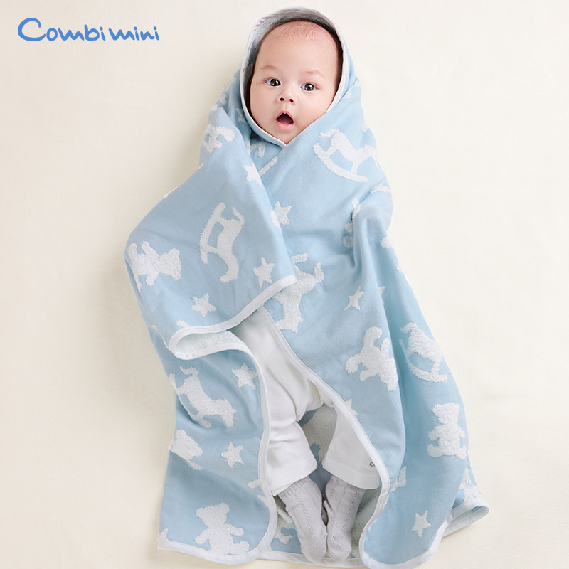 康贝Combi mini2026春夏新品婴儿披肩新生儿包巾