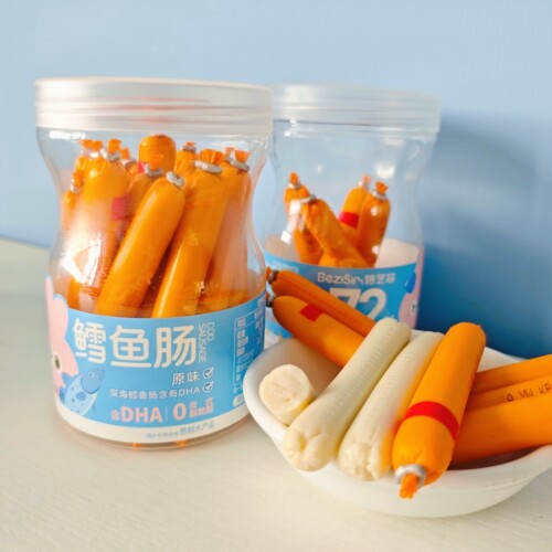 焙芝芯鳕鱼肠深海儿童即食健康海味小零食含DHA鲜嫩Q弹小吃