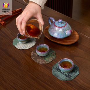 爱奇葩 原创青铜高级茶托杯垫中式布艺防烫茶杯垫茶具配件隔热垫