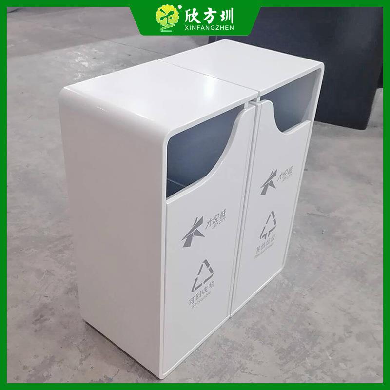 城市建设地产组合式不锈钢分类垃圾桶喷塑金属广场果皮箱工厂定制
