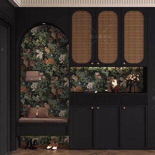 复古贴纸中古风家具柜子翻新鞋 饰壁纸 柜衣柜门移门背景墙纸改造装