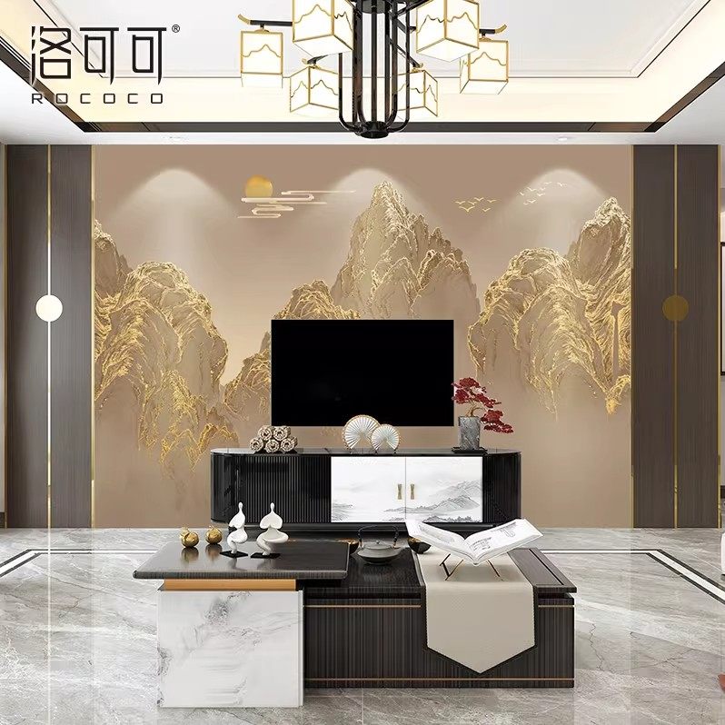 2026新中式山水壁纸轻奢壁布电视背景墙壁画客厅沙发墙布定制墙纸,家装主材,定制壁画,淘宝优惠券,粉丝福利购,淘宝优惠卷