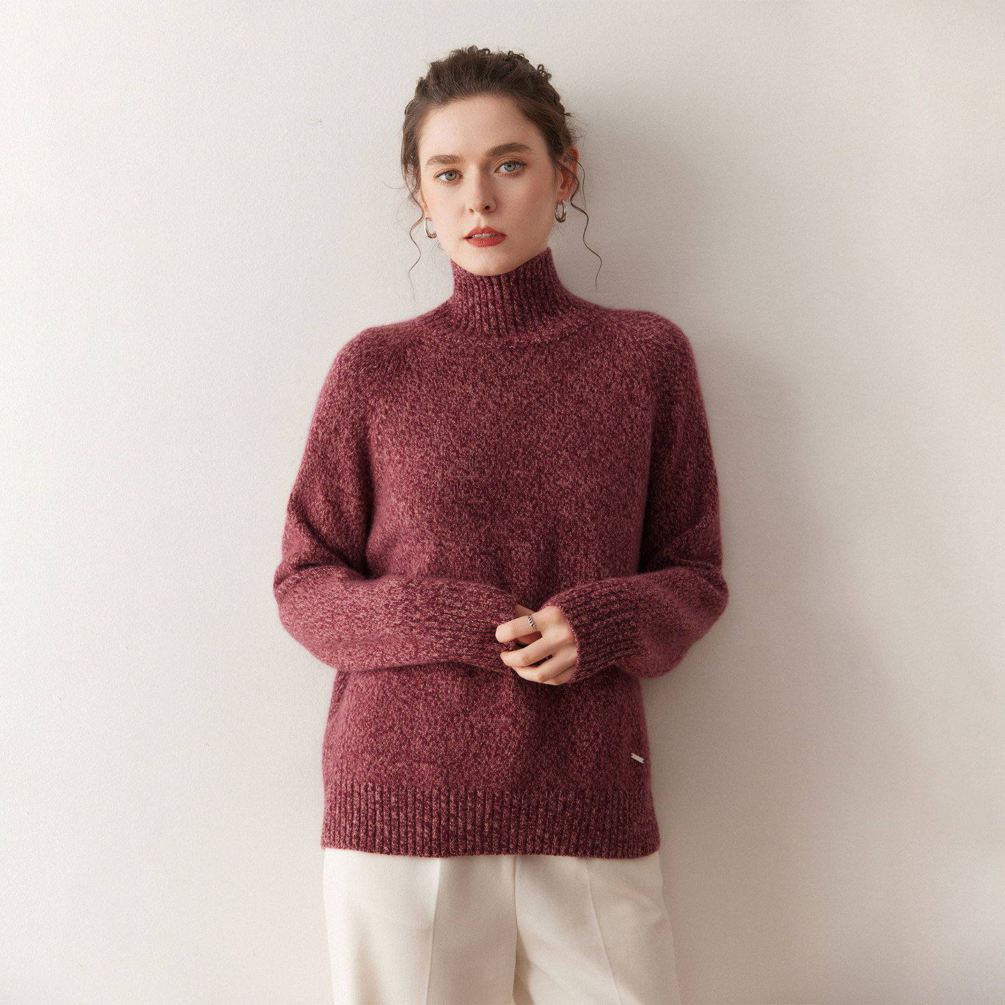 织意系列康赛妮老钱风100%山羊绒衫女高领加厚花纱针织毛衣秋冬,女装/女士精品,羊绒衫,淘宝优惠券,粉丝福利购,淘宝优惠卷