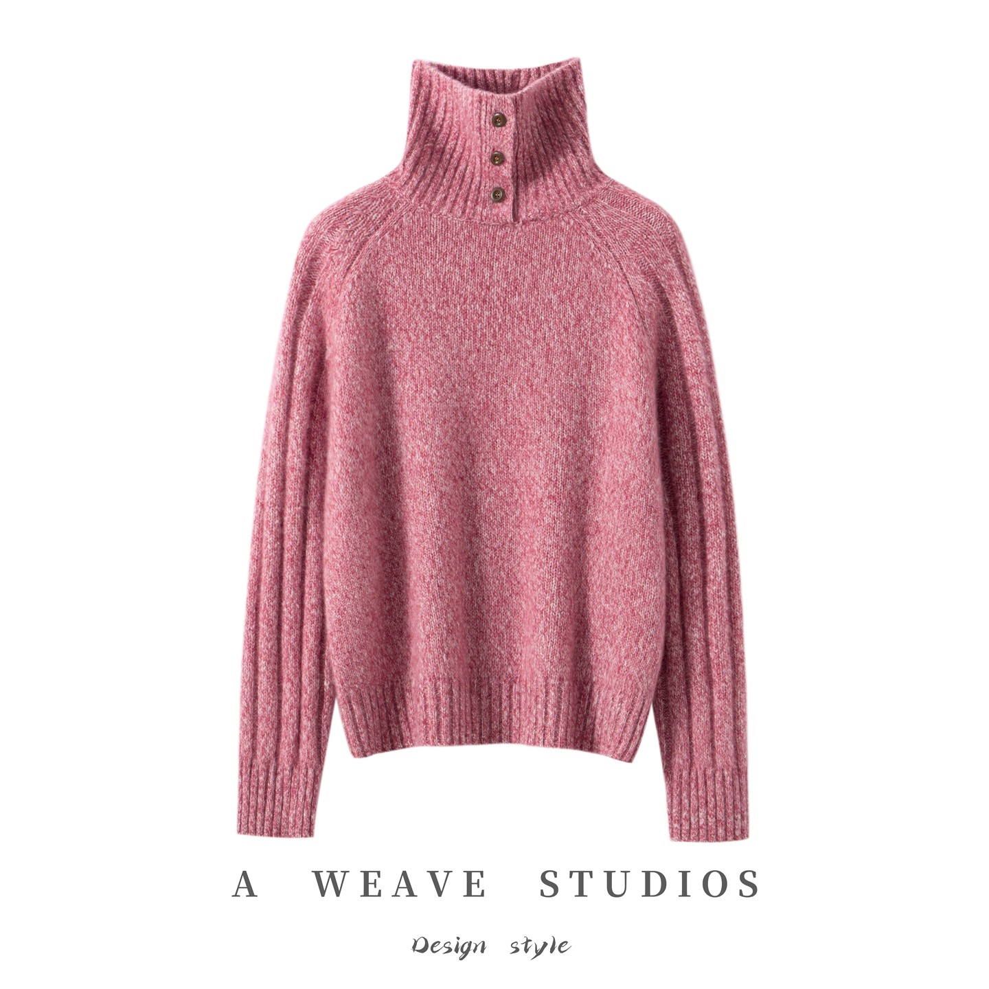 康宝莱桑蚕丝羊绒三粒扣花纱高领羊绒衫女宽松套头针织衫毛衣上衣,女装/女士精品,羊绒衫,淘宝优惠券,粉丝福利购,淘宝优惠卷