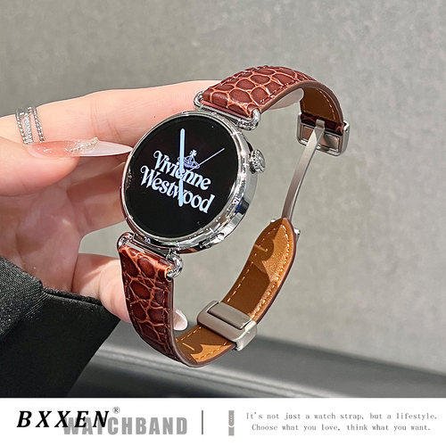 适用华为gt6表带手表gt5手表带gt4新款GT5pro鳄鱼纹真皮watch5女智能手表watch4/3pro高级感gt3磁吸扣gt2时尚