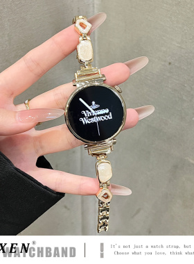 适用华为gt6手表gt5表带gt4夏季新款GT5pro鎏金滴胶金属小香风watch5智能手表watch4/3pro女士时尚GT3小众gt2