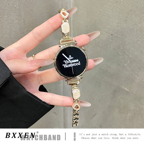 适用华为gt6手表gt5表带gt4夏季新款GT5pro鎏金滴胶金属小香风watch5智能手表watch4/3pro女士时尚GT3小众gt2