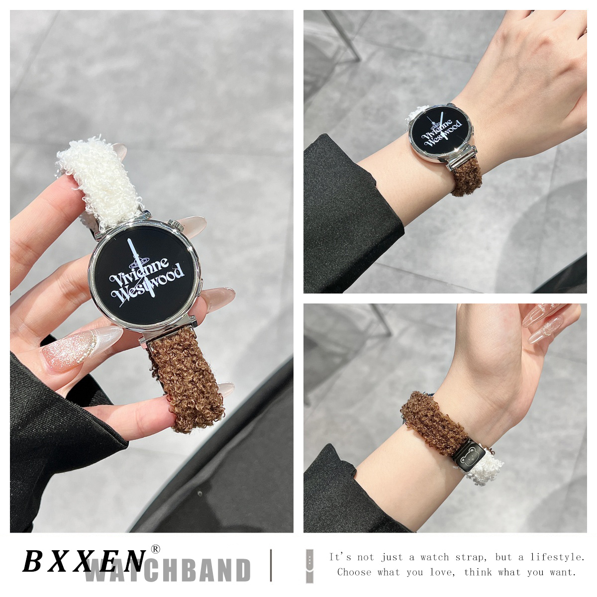 适用华为gt6手表gt5表带gt4新款GT5pro羊羊卷毛绒watch5女智能手表watch4/3pro可爱创意gt3休闲磁吸扣gt2男款