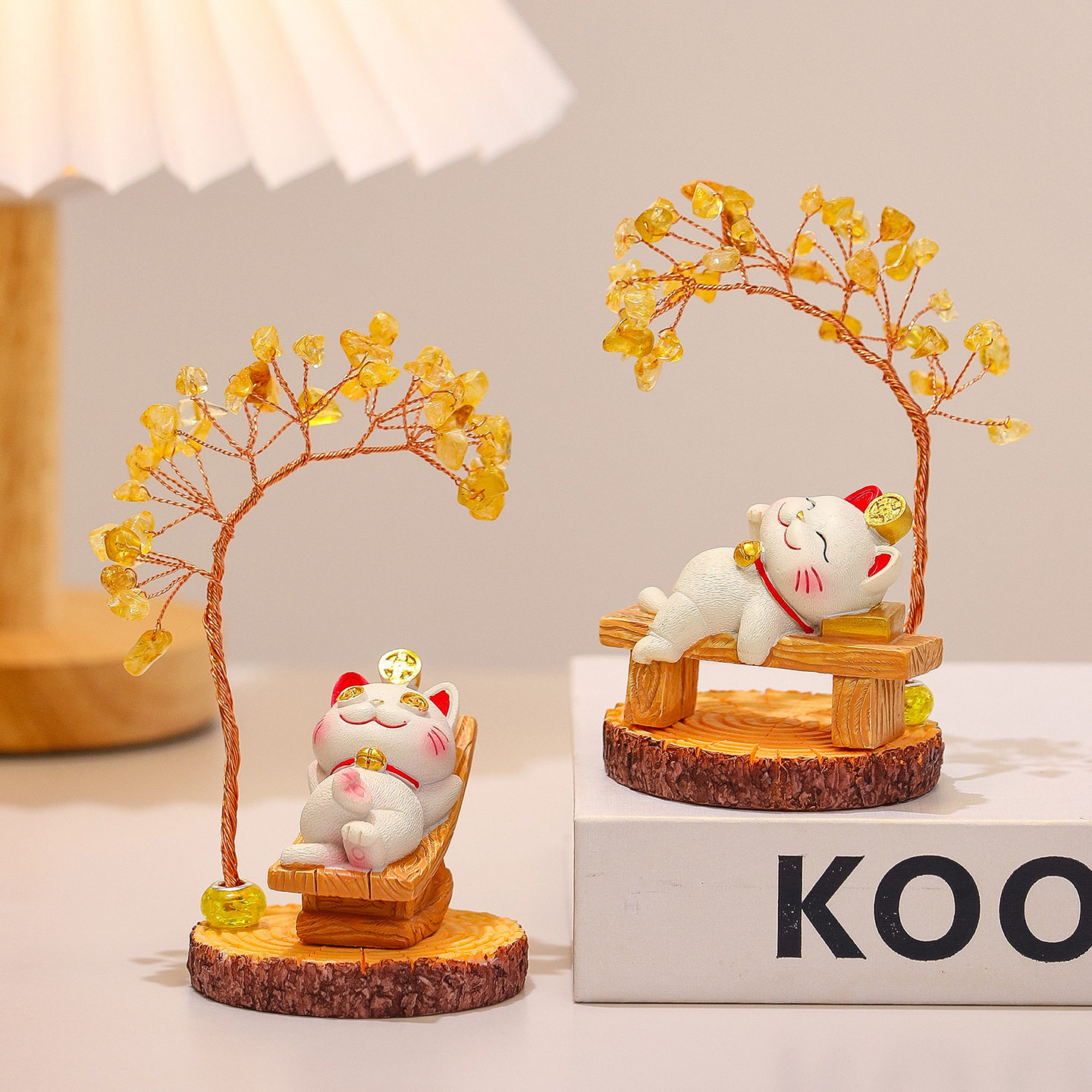 可爱招财猫摆件办公室工位装饰品桌面解压小摆设治愈好礼物送女生