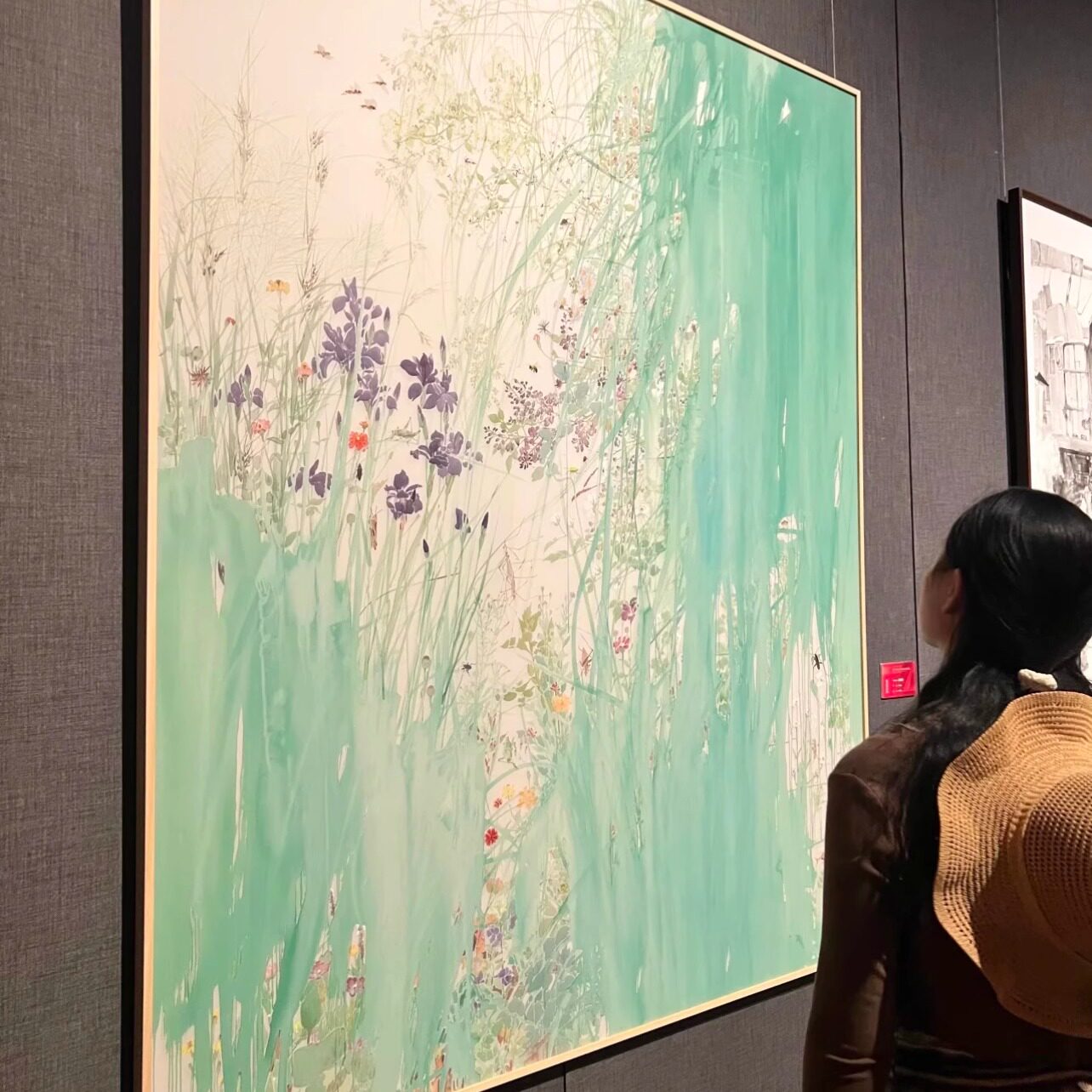 《滴翠》新中式小众抽象装饰画植物花卉客厅壁画沙发背景墙壁挂画