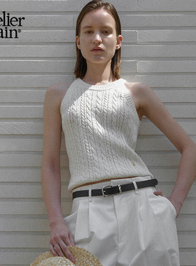 Atelier Nain2025年夏季新款挂脖吊带背心韩版设计感外穿无袖上衣