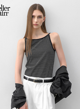 Atelier Nain2025年夏季新款条纹吊带背心时尚显瘦内搭无袖上衣女